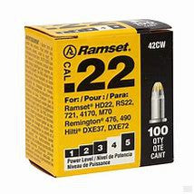 Ramset 0.22 Caliber Yellow Single Shot Powder Loads (100-Count) 00607