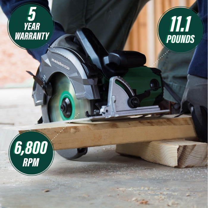 Metabo 7-1/4 In. Pro Grade Circular Saw 15 Amp 6800 RPM Rip Max (C7UR)