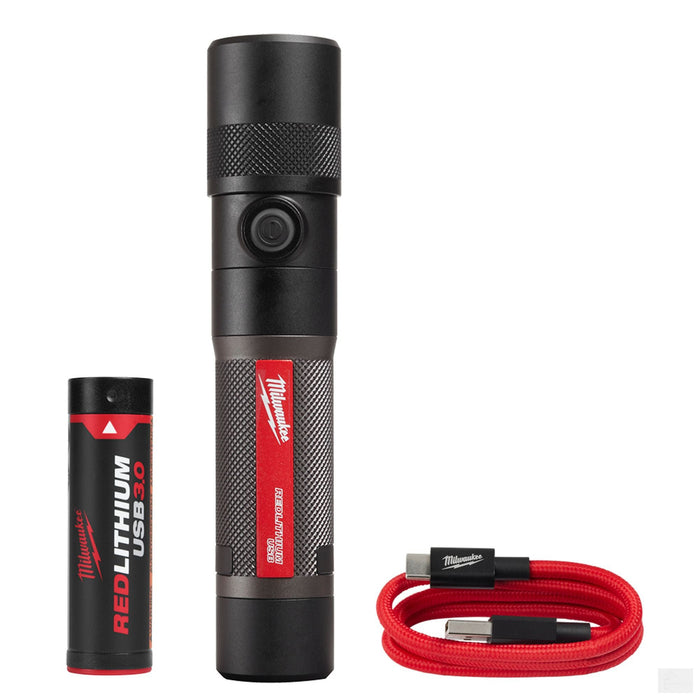 Milwaukee REDLITHIUM™ USB 1100L Twist Focus Flashlight (2161-21)