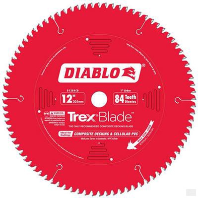 Freud Diablo D1284CDC TrexBlade 12 in. 84-Tooth High Density Carbide Tipped Composite/Plastics Cutting Saw Blade