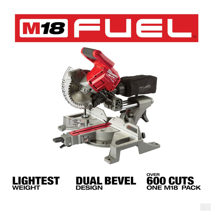 Milwaukee Tool M18 FUEL 18V Li-Ion Brushless Cordless 7-1/4-inch Dual Bevel Sliding Compound Miter Saw (Tool-Only) {2733-20}