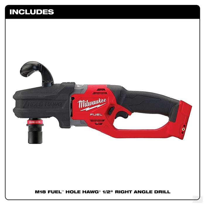 Milwaukee M18 FUEL™ HOLE HAWG® Right Angle Drill w/ QUIK-LOK™ (Tool Only) {2808-20}