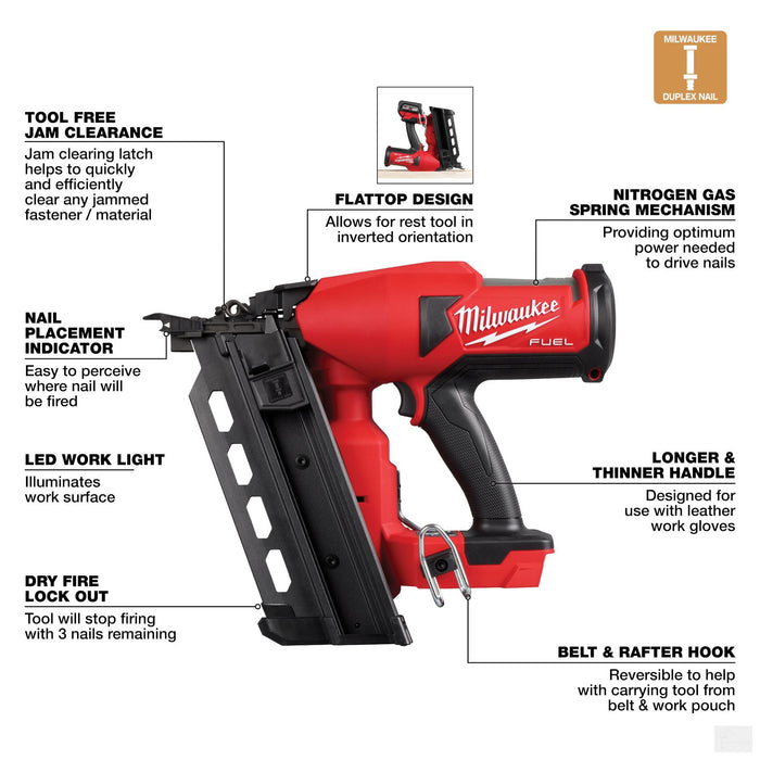 Milwaukee M18 Fuel Cordless Duplex Concrete Nailer (Bare Tool) {2844-20}