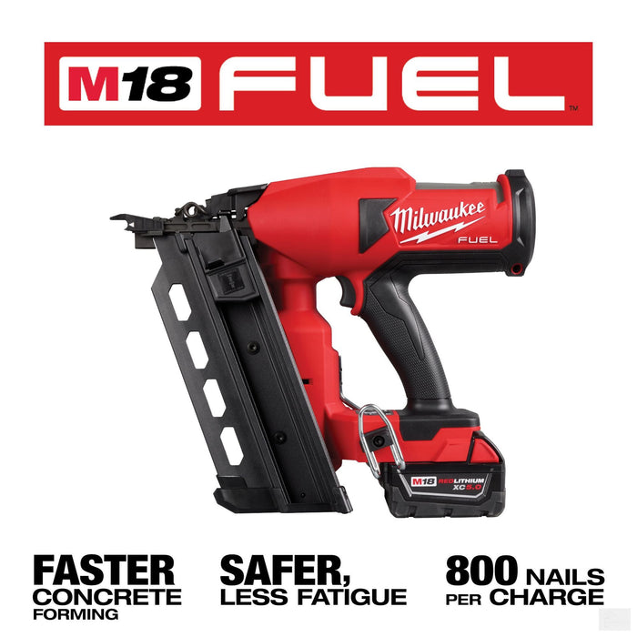 Milwaukee M18 Fuel Cordless Milwaukee Duplex Nailer 5.0Ah Kit (2844-21)