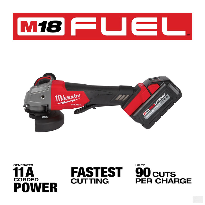 Milwaukee Tool M18 FUEL18V Li-Ion Brushless Grinder and 3/8 Impact Wrench Kit (2-Tool) w/ (2) 5Ah Batteries(2991-22)