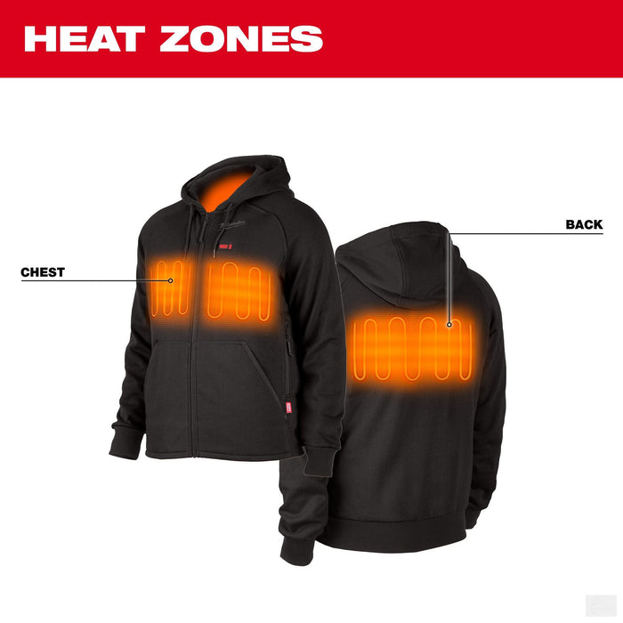 Milwaukee Tool Men's M12 12-Volt Lithium-Ion Cordless Black Heated Jacket Hoodie (Jacket Only) {306B-20S}