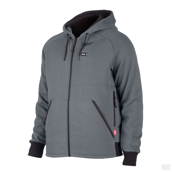 Milwaukee Tool Men's M12 12-Volt Lithium-Ion Cordless Grey Heated Jacket Hoodie Kit w/ (1) 2.0 Ah Battery (306G-21S)