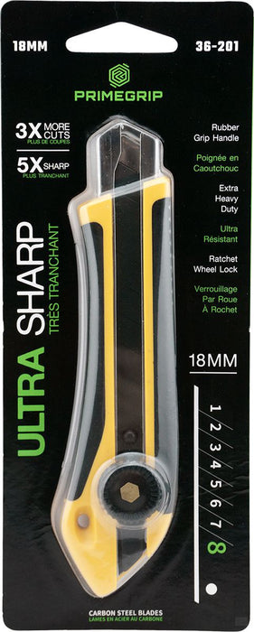 PRIMEGRIP 18 MM ULTRA SHARP SNAP-OFF KNIFE WITH GRIP [36-201]