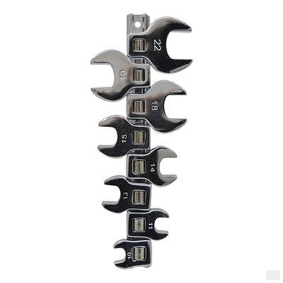 TOOLTECH 8PC CROW FOOT WRENCH SET METRIC CARBON STEEL