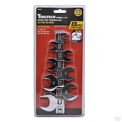 TOOLTECH 8PC CROW FOOT WRENCH SET METRIC CARBON STEEL
