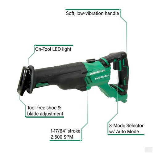 Metabo-HPT 18V Brushless Li-Ion Reciprocating Saw (Bare Tool) CR18DBLQ4M