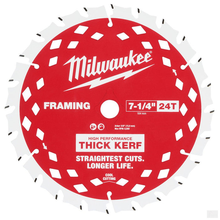 Milwaukee 48-41-0740, 7-1/4" 24T Thick Kerf Framing Circular Saw Blades