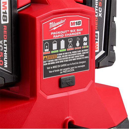 MILWAUKEE 48-59-1809 M18™ PACKOUT™ Six Bay Rapid Charger