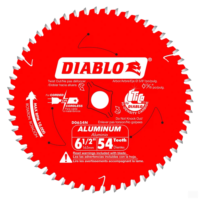 Diablo 6-1/2 in. x 54 Tooth Medium Aluminum Cutting Saw Blade