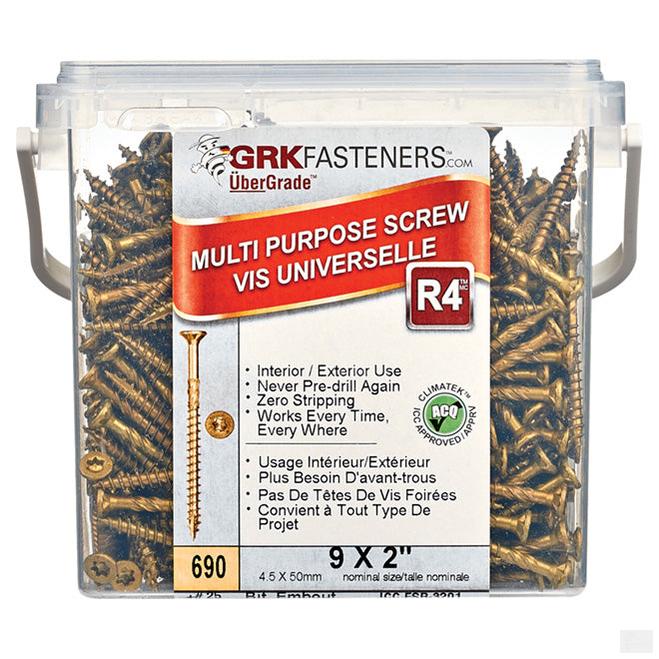 GRK-Flat-Head Multipurpose Climatek Screws - #9 x 2" - 690/Box