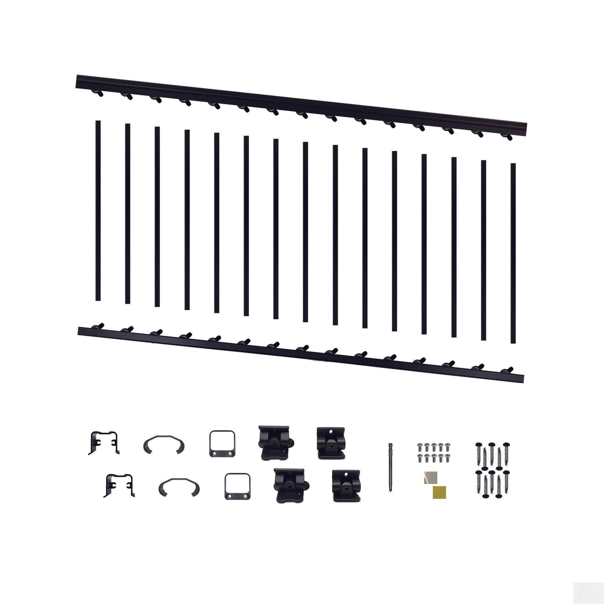Nuvo Iron 6' Aluminum Stair Railing Kit 36in (Black) [BLSARK636S ...