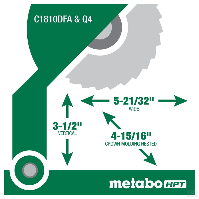 Metabo 18V MultiVolt Cordless 10 Inch Single Bevel Miter Saw (C1810DFAM)