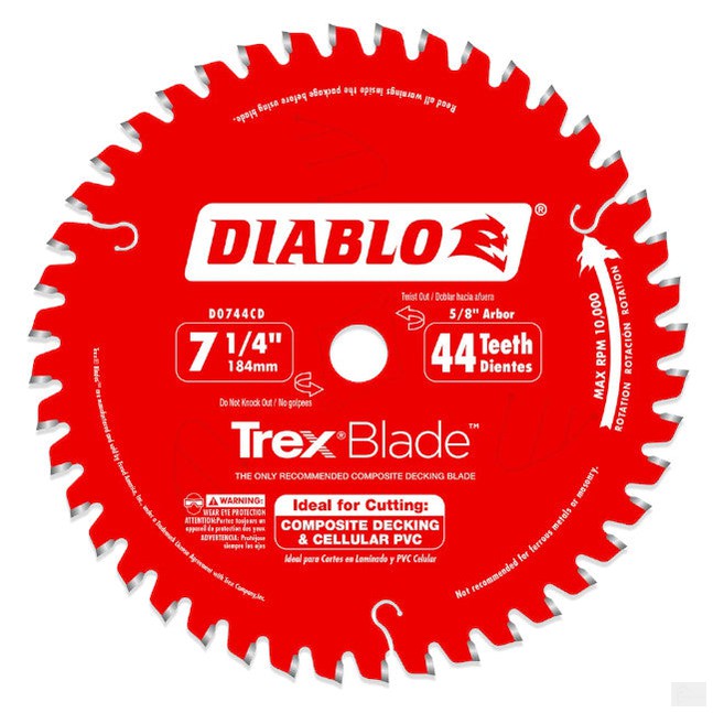 Diablo D0744CDC 7-1/4″ x 44T Trex Blade for Composite Decking