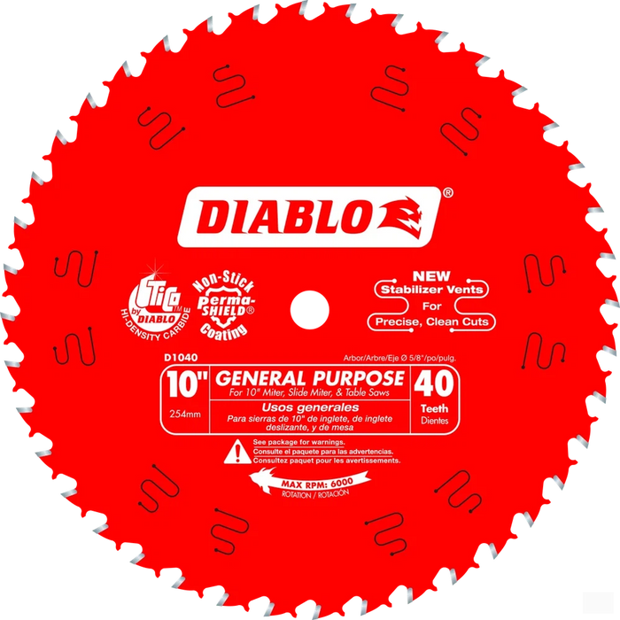 Diablo 10 in. x 40 Tooth General Purpose Saw Blade
