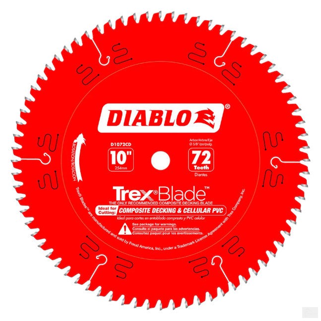 Diablo D1072CDC 10″ x 72T Trex Blade for Composite Decking