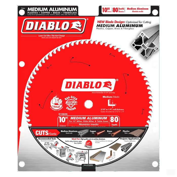 Diablo 10 in. x 80 Tooth Medium Aluminum Saw Blade