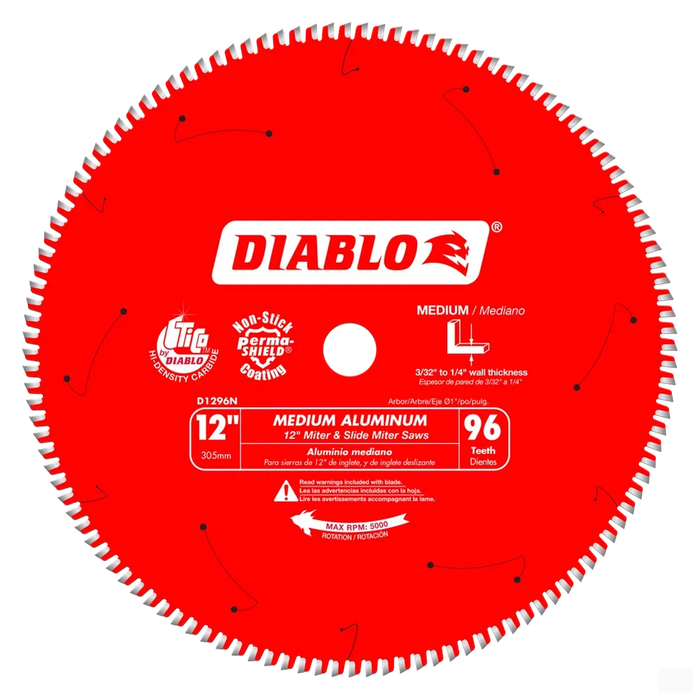 Diablo 12 in. X 96 Tooth Medium Aluminum Saw Blade