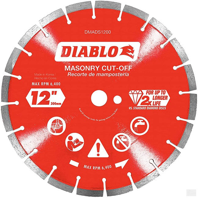 Diablo DMADS1200 12″ Diamond Segmented Cut-Off Discs for Masonry