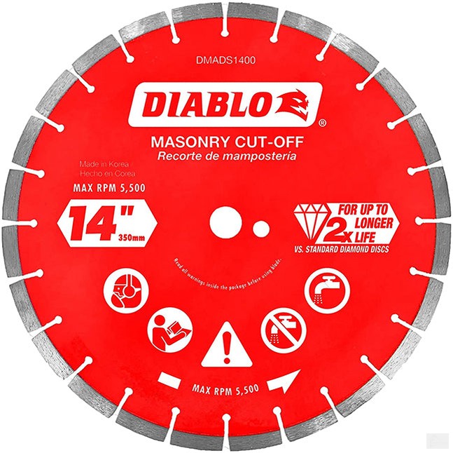Diablo DMADS1400 14″ Diamond Segmented Cut-Off Discs for Masonry