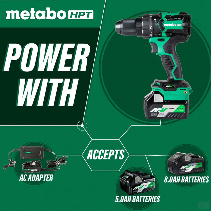 Metabo MultiVolt™ 36V Brushless 1/2-in Hammer Drill Kit 4.0Ah x 2 {DV36DC}