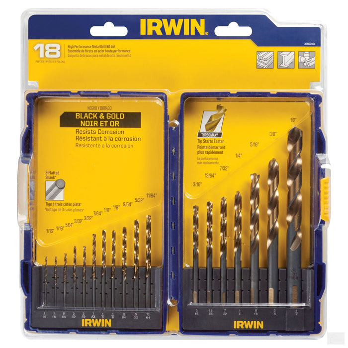 Irwin Turbomax Pro Drill Bit Set, 18-Piece 3018024SM