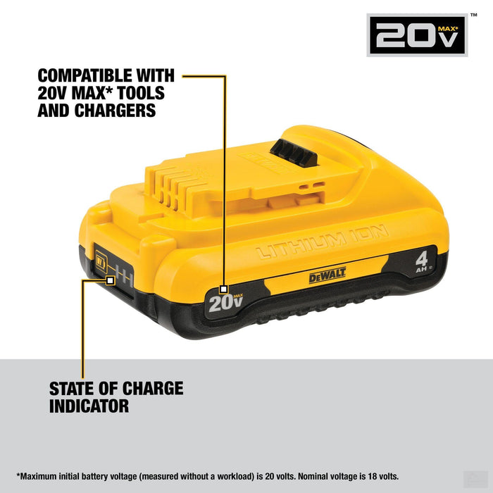 Dewalt 20V MAX* 4Ah Battery Kit (DCB240C)
