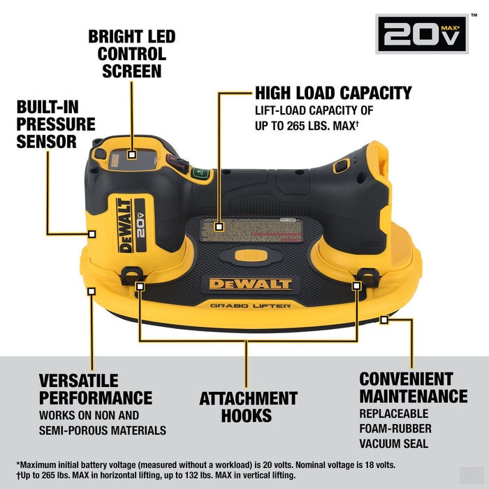 Dewalt 20V MAX GRABO Lifter (Tool Only) {DCE592B}