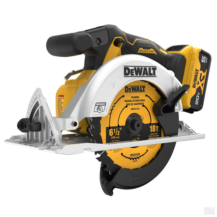 DEWALT 20V MAX Cordless 6-1/2" Circular Saw Kit with 5ah Battery (DCS565P1)