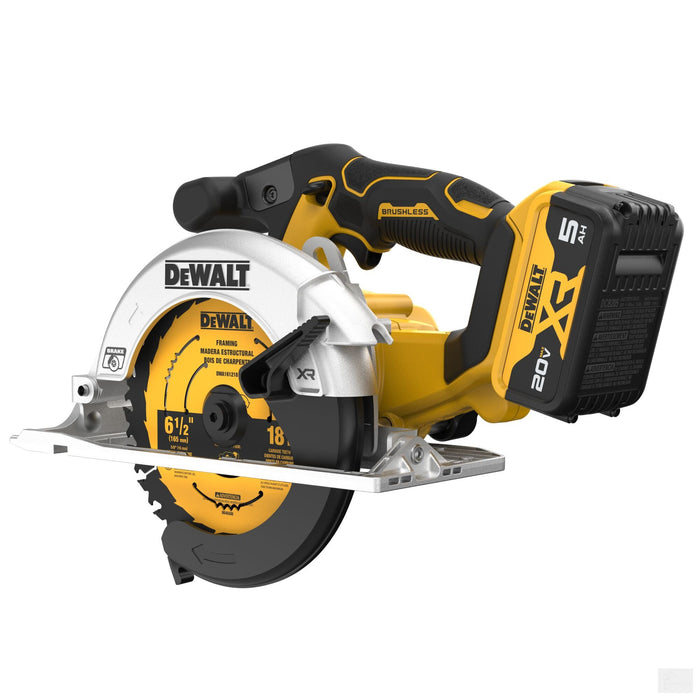 DEWALT 20V MAX Cordless 6-1/2" Circular Saw Kit with 5ah Battery (DCS565P1)