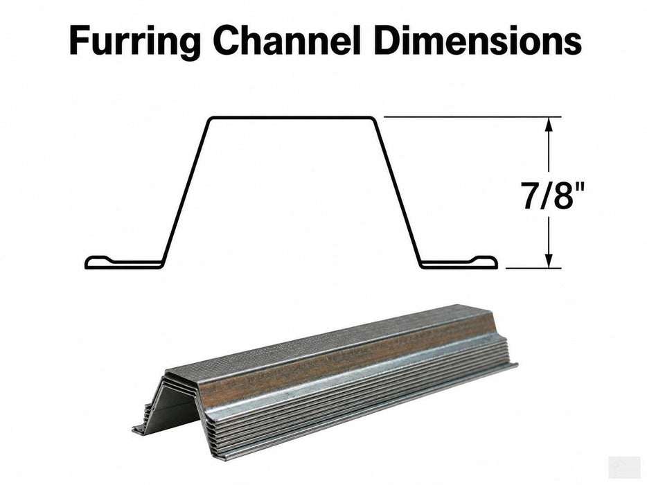 25GA 7/8" Drywall Furring Channel (1.8 mils)