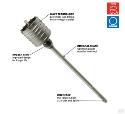 Bosch HC8526 2-5/8x SDS-Max Rotary Hammer Core Bit