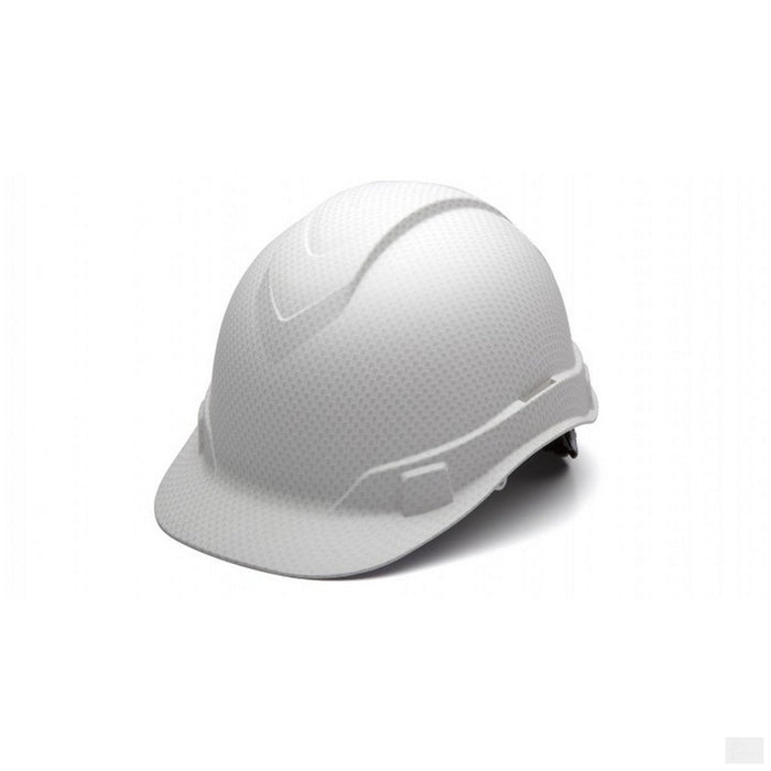 Pyramex Safety HP44116C Ridgeline Hard Hat Matte White Graphite Cap Style 4 Pt Ratchet Suspension