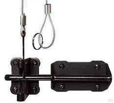 Nuvo Iron Heavy Duty Latch and Catch with Cable & Ring | Black Galvanized Steel