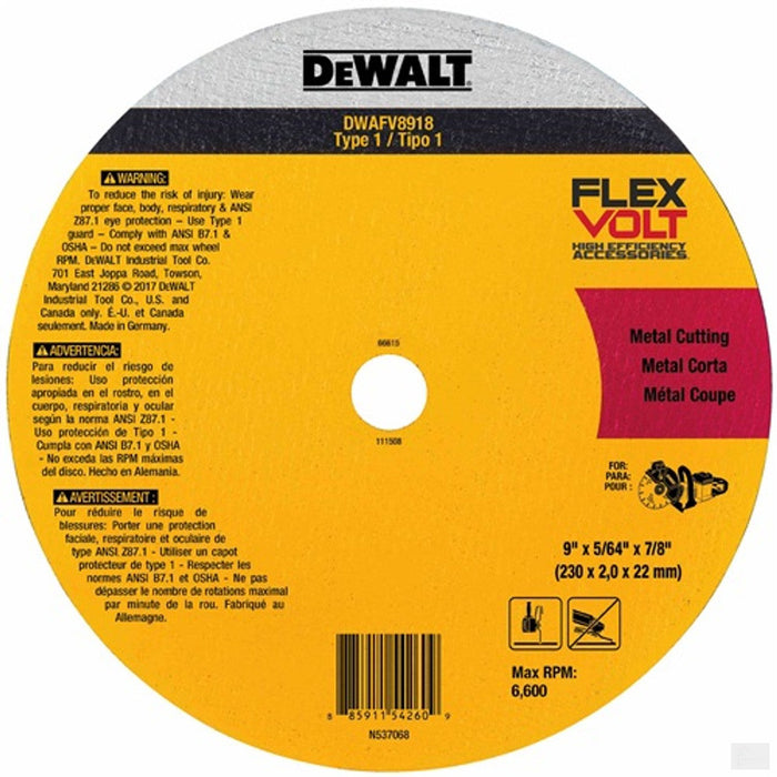 Dewalt FLEXVOLT® Ceramic Metal Cutoff Wheel Type 1