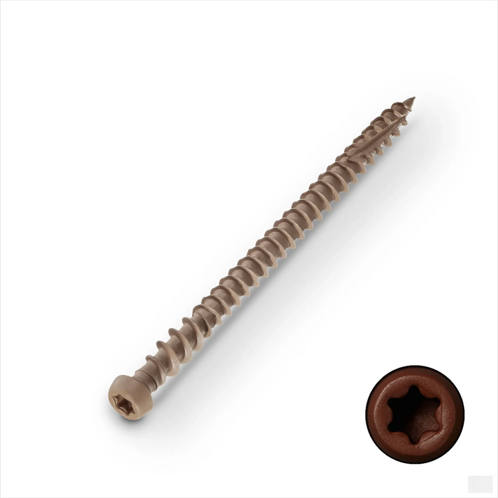 StarBorn 2-3/4" Cap-Torxd Carbon Steel 100pc Brown #34 Deck Screw SCCS34275