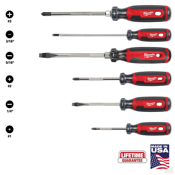 Milwaukee Tool Cushion Grip 6-Piece Screwdriver Kit (MT200-6)