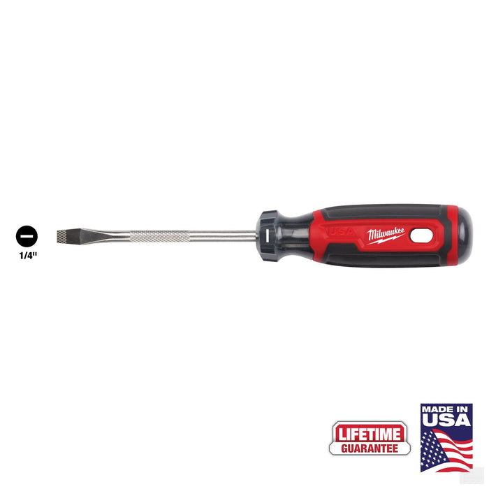 Milwaukee 1/4" Slotted 4" Cushion Grip Screwdriver (MT206)