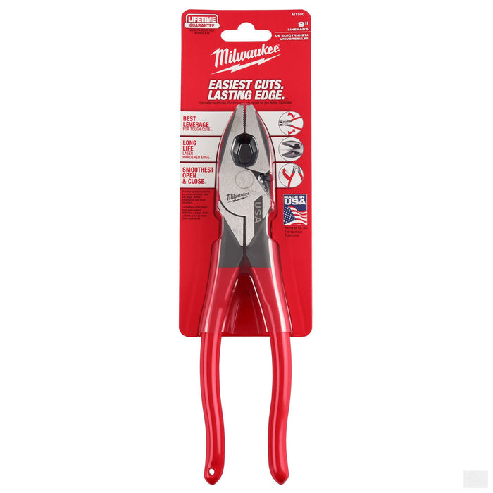 Milwaukee 9" Lineman's Dipped Grip Pliers (MT500)