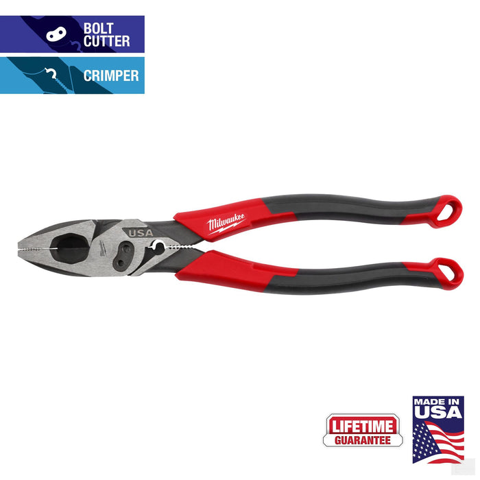 Milwaukee 9" Lineman's Comfort Grip Pliers w/ Crimper and Bolt Cutter MT550C