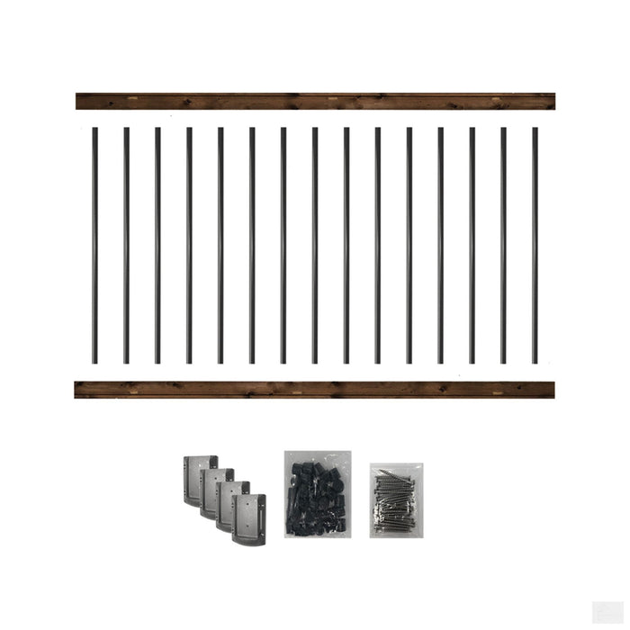 NUVO IRON 6′ Long Pre-Drilled Railing Kit | For 42″ High Railing