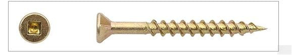 Muro - Wood Screws, 8 x 2 1/2" Twin Fast Thread, Flat Head, #2 Square Drive, Yellow Zinc CS8212YLP