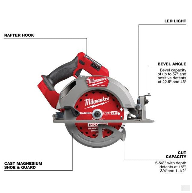 Milwaukee 2834-21HD M18 FUEL 7-1/4” Circular Saw Kit