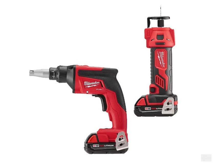 Milwaukee Tool M18 FUEL 18-Volt Lithium-Ion Brushless Cordless Drywall Screw Gun Compact Kit with M18 Cutout Tool (2866-22CTP)