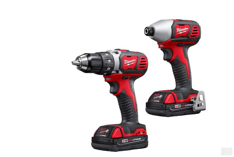 Milwaukee Tool M18 18V Li-Ion Cordless Drill Driver/Impact Driver Combo Kit w/ (2) 1.5Ah Batteries, Charger (2691-22)