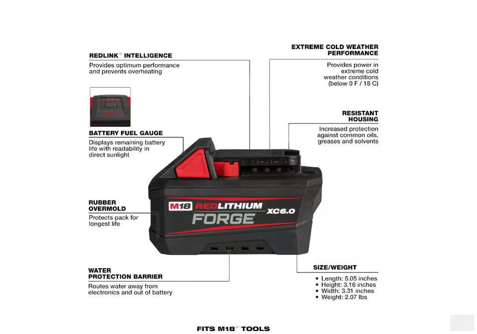 MILWAUKEE M18 FUEL GRINDER WITH FORGE 6.0AH BATTERY (2880-21F)